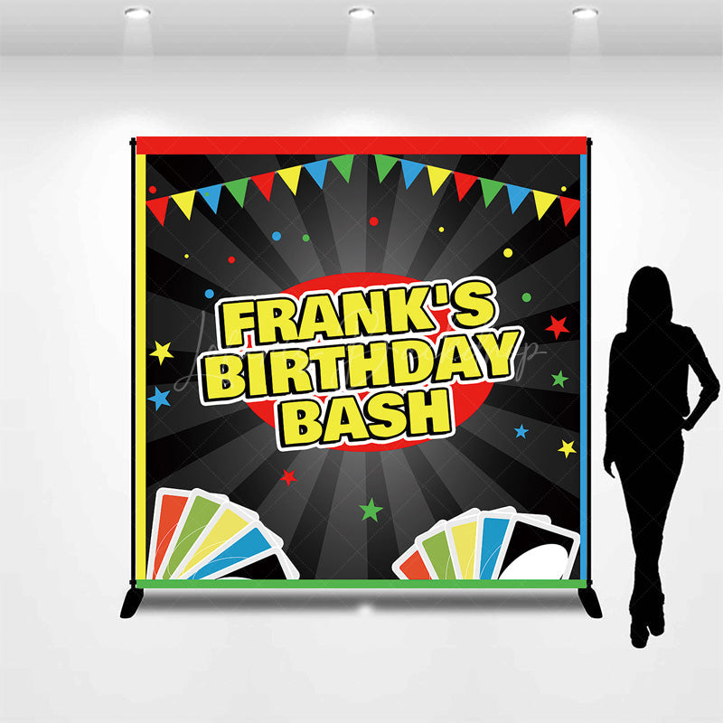 Lofaris Custom Card Game Birthday Bash Backdrop Uno Inspired Colorful Party Theme Personalized Family Night Decor