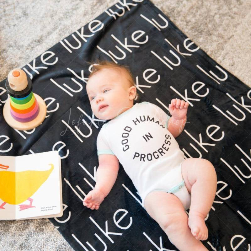 Lofaris Custom Classic Fleece Name Blanket for Baby Kids