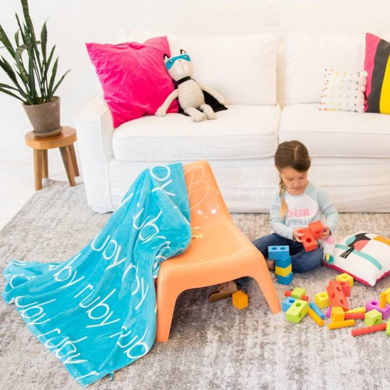 Lofaris Custom Classic Fleece Name Blanket for Baby Kids