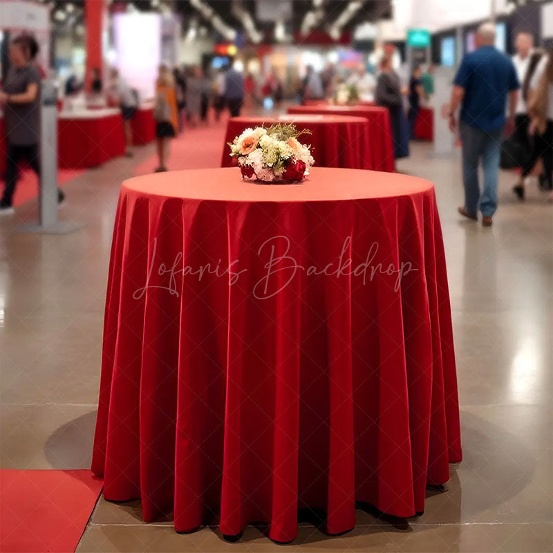 Lofaris Custom Commercial Trade Logo Text Round Tablecloth