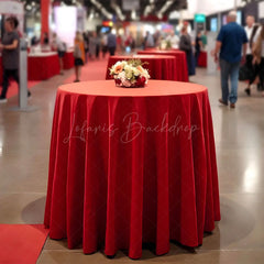 Lofaris Custom Commercial Trade Logo Text Round Tablecloth