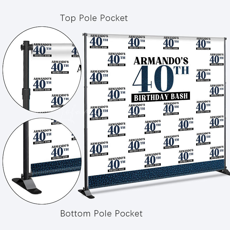 Lofaris Custom Dark Blue Step And Repeat Birthday Banner