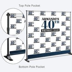 Lofaris Custom Dark Blue Step And Repeat Birthday Banner