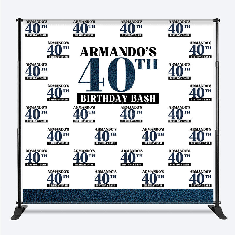 Lofaris Custom Dark Blue Step And Repeat Birthday Banner