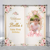 Lofaris Custom Fairy First Birthday Backdrop Princess Story Book Theme with Photo Personalized Enchanted Forest Decor