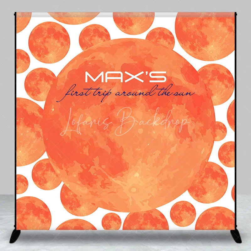 Lofaris Custom First Trip Around The Sun Backdrop Red Planet Galaxy Background Personalized Name 1st Birthday Party Decoration