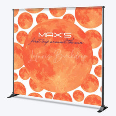 Lofaris Custom First Trip Around The Sun Backdrop Red Planet Galaxy Background Personalized Name 1st Birthday Party Decoration