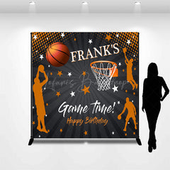 Lofaris Custom Game Time Birthday Backdrop Basketball and Hoop Sports Theme Personalized Slam Dunk Party Photo Prop