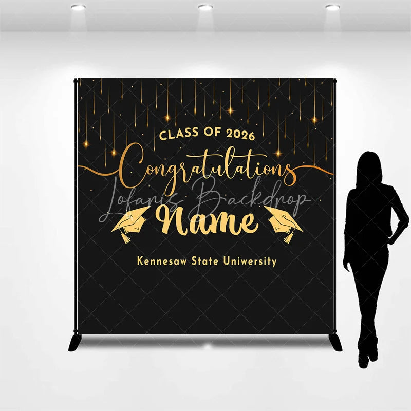 Lofaris Custom Graduation Backdrop Personalized Class of 2026 Congratulations Party Supplies