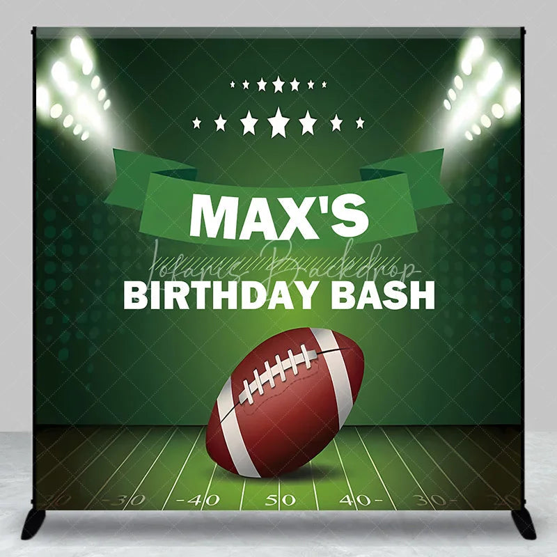 Lofaris Custom Green Football Field Stadium Lights Birthday Party Backdrop Personalized Sports Celebration Decor