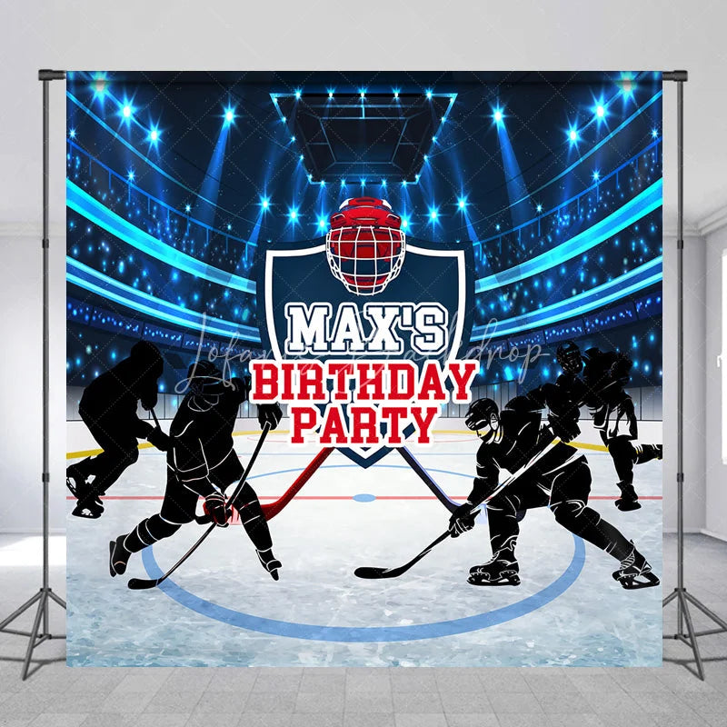 Lofaris Custom Hockey Birthday Backdrop Personalized Ice Stadium Sports Theme Party Banner