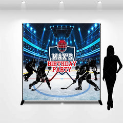 Lofaris Custom Hockey Birthday Backdrop Personalized Ice Stadium Sports Theme Party Banner