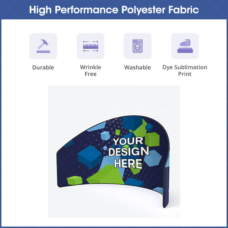 Lofaris Custom Logo 10FT Exhibit Raised Semi Circle Backdrop