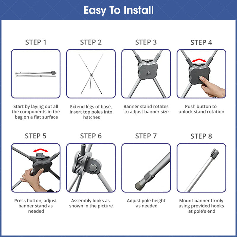 Lofaris Custom Logo Multifunctional Adjustable X Banner Stand