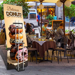 Lofaris Custom Logo S Shaped Banner Stand With Display Shelves