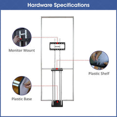 Lofaris Custom Logo S Shaped Banner Stand With Display Shelves