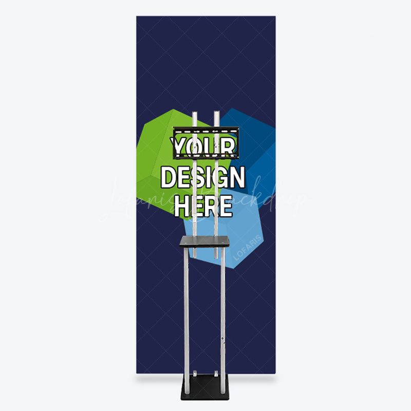 Lofaris Custom Logo S Shaped Banner Stand With Display Shelves