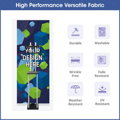 Lofaris Custom Logo S Shaped Banner Stand With Display Shelves