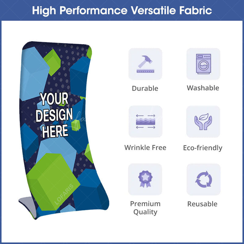 Lofaris Custom Logo Snake C Fabric Display Stand For Trade Show