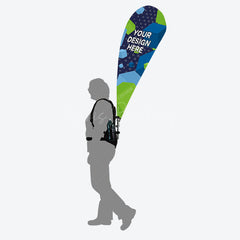 Lofaris Custom Logo Text Carry Backpack Feather Flag