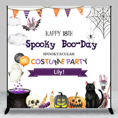 Lofaris Custom Name Birthday Halloween Costume Party Backdrop