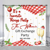 Lofaris Custom Name Christmas Gift Exchange Party Backdrop