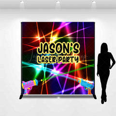 Lofaris Custom Name Colorful Laser Party Birthday Backdrop