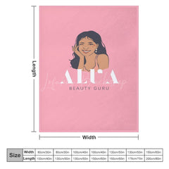 Lofaris Custom Name Pink Beauty Guru Girl Pattern Blanket