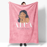 Lofaris Custom Name Pink Beauty Guru Girl Pattern Blanket