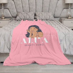 Lofaris Custom Name Pink Beauty Guru Girl Pattern Blanket