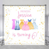 Lofaris Custom Name Princess Dress 6th Birthday Backdrop