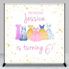 Lofaris Custom Name Princess Dress 6th Birthday Backdrop