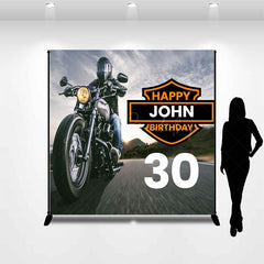 Lofaris Custom Name Road Motorcycle 30th Birthday Backdrop