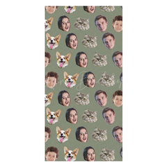 Lofaris Custom Pet Family Head Photo Beach Towel For Summer