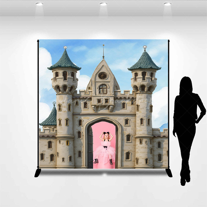 Lofaris Custom Photo Castle Cartoon Sky Birthday Backdrop