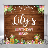 Lofaris Custom Photo Floral Hawaii Light Birthday Backdrop