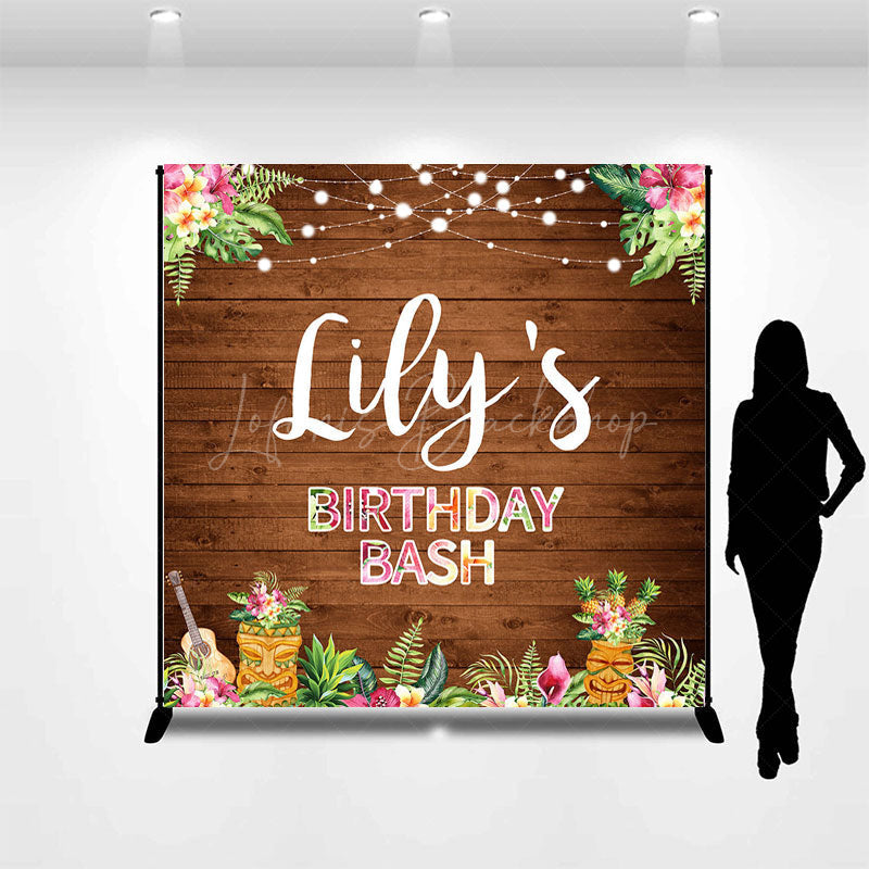 Lofaris Custom Photo Floral Hawaii Light Birthday Backdrop
