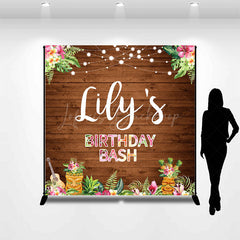 Lofaris Custom Photo Floral Hawaii Light Birthday Backdrop