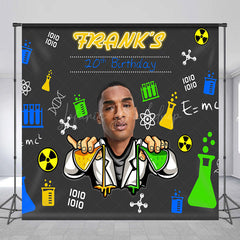 Lofaris Custom Photo Mad Scientist 20th Birthday Backdrop Personalized Chemistry Lab Theme Add Your Face Party Banner