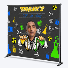 Lofaris Custom Photo Mad Scientist 20th Birthday Backdrop Personalized Chemistry Lab Theme Add Your Face Party Banner