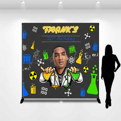 Lofaris Custom Photo Mad Scientist 20th Birthday Backdrop Personalized Chemistry Lab Theme Add Your Face Party Banner