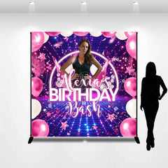 Lofaris Custom Photo Name Stars Balloons Birthday Backdrop