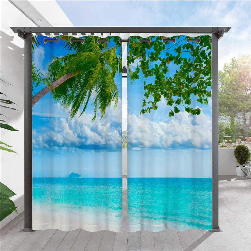 Lofaris Custom Photo Outdoor Curtain One Picture for 2 pcs
