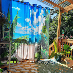 Lofaris Custom Photo Outdoor Curtain One Picture for 2 pcs