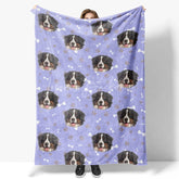 Lofaris Custom Photo Pet Blanket with Your Dog’s Face Personalized Bernese Mountain Dog Pattern Funny Gift for Lovers