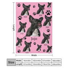 Lofaris Custom Photo Pet Blanket with Your Dog’s Face Personalized French Bulldog on Pink Funny Gift for Dog Mom