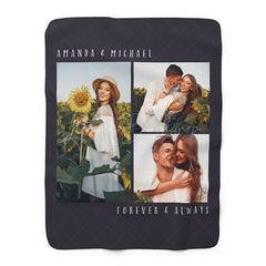 Lofaris Custom Photo Sherpa Fleece Blanket With Text
