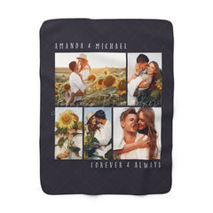 Lofaris Custom Photo Sherpa Fleece Blanket With Text