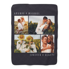 Lofaris Custom Photo Sherpa Fleece Blanket With Text