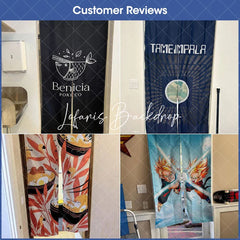 Lofaris Custom Photo Text Door Curtain Doorway 2 pcs for Home Kitchen Privacy Decoration